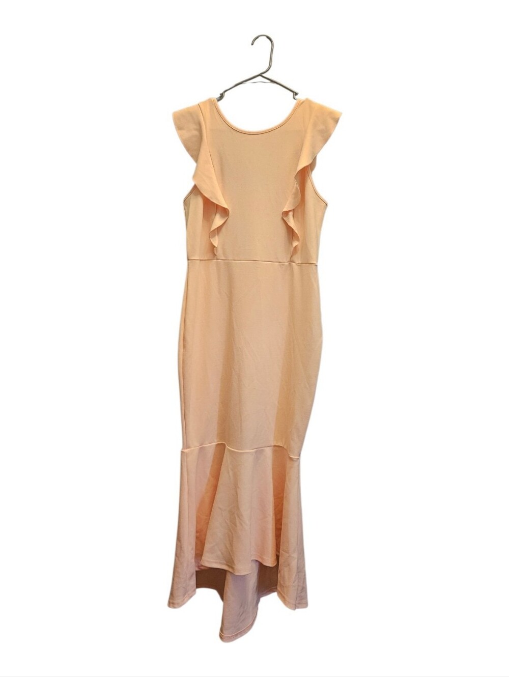 NWOT Womens Sleeveless Ruffled Pink Bridesmaid Wedding Guest Summer Dress Size L